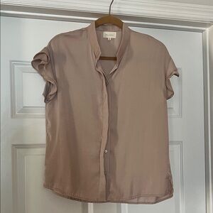 MELLODAY Women's Taupe Button-Down Shirt
